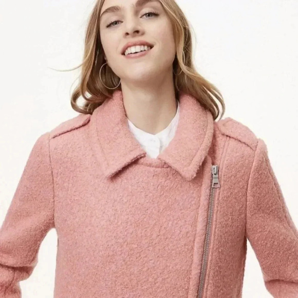 LOFT Marled Moto Wooly Pea coat Size MEDIUM - Picture 5 of 12